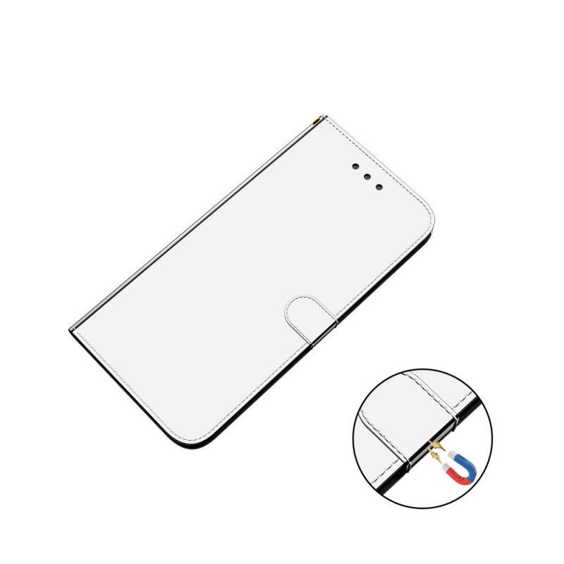 Flip Case voor Xiaomi Redmi Note 11 Pro Plus 5G Spiegelhoes Van Imitatieleer