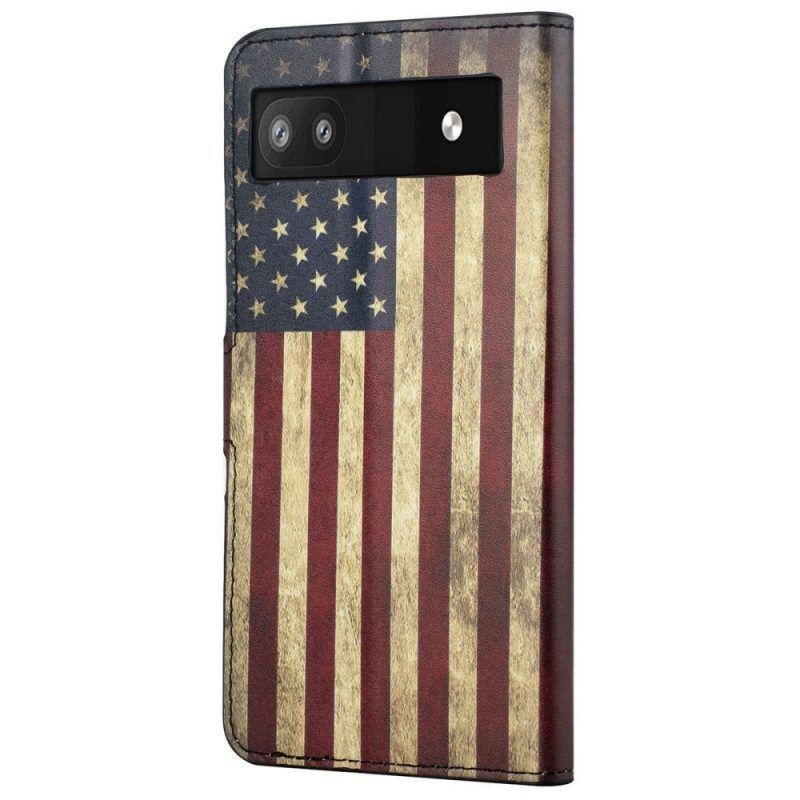 Folio-hoesje voor Google Pixel 6A Amerikaanse Vlag