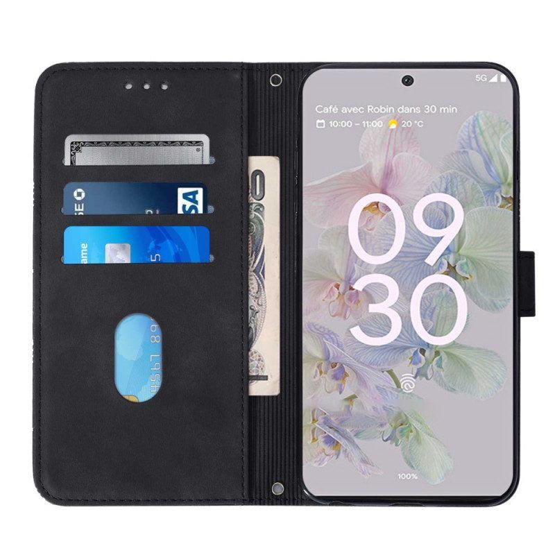 Folio-hoesje voor Google Pixel 6A Patroon Met Schouderriem