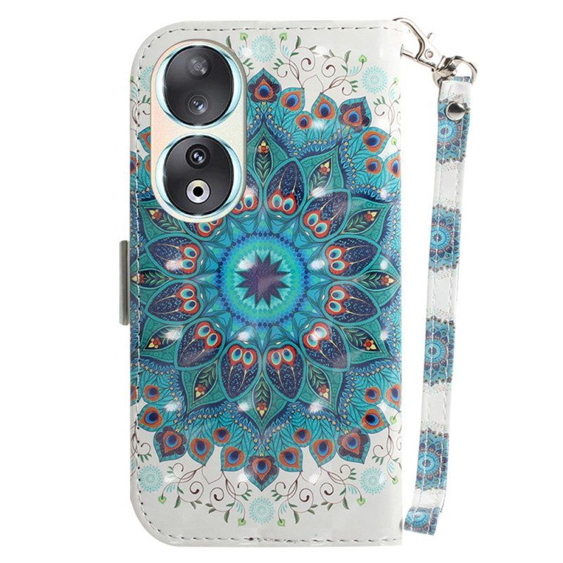 Folio-hoesje voor Honor 90 Met Ketting Grafische Mandala Met Riempje