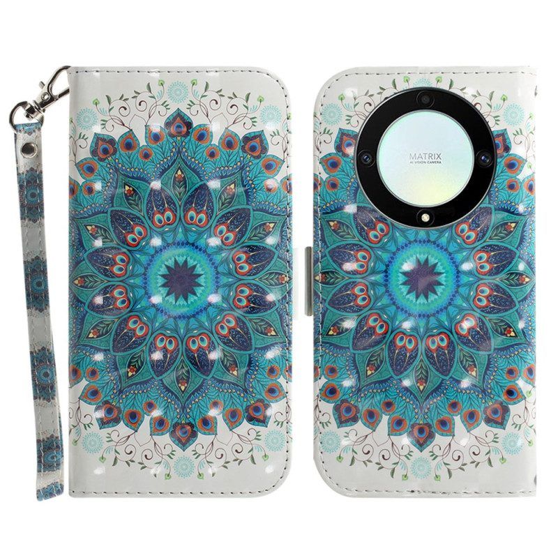 Folio-hoesje voor Honor Magic 5 Lite Met Ketting Strakke Mandala