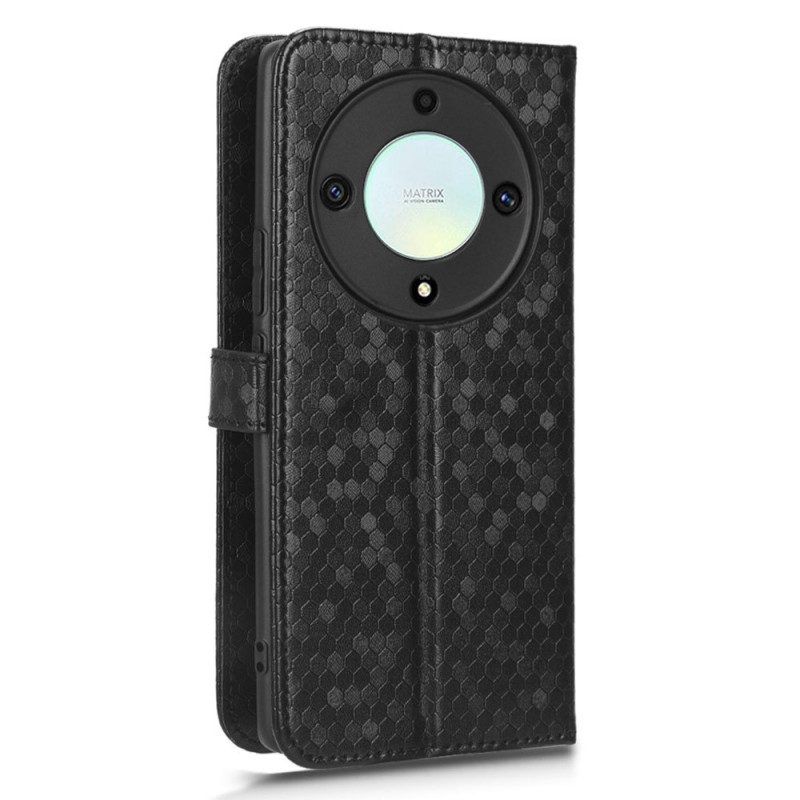 Folio-hoesje voor Honor Magic 5 Lite Met Ketting Strappy-patroon In 3d