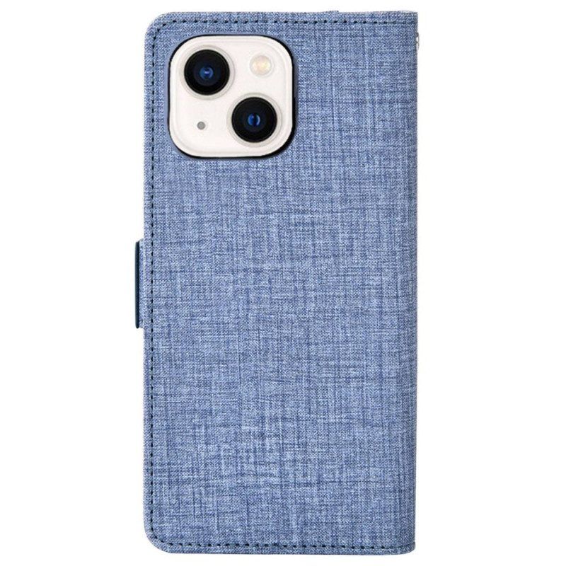 Folio-hoesje voor iPhone 14 Jeans Met Roterende Kaarthouder