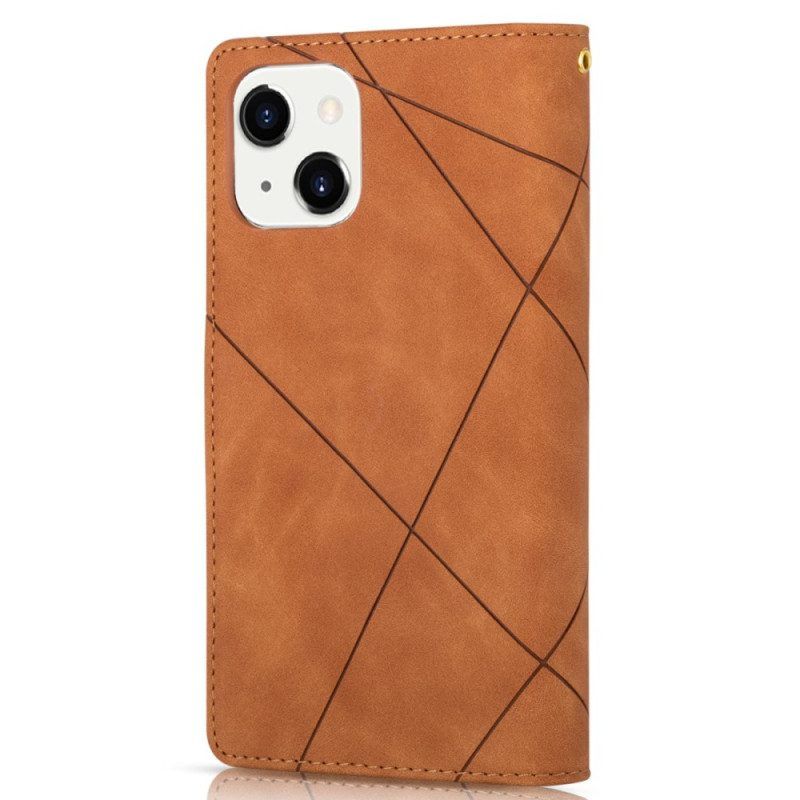 Folio-hoesje voor iPhone 14 Met Ketting Riemgeometrie