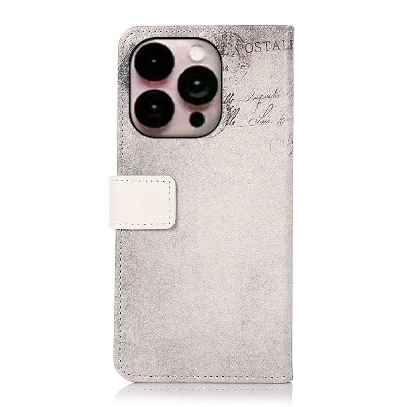 Folio-hoesje voor iPhone 14 Pro Max Reiziger Kat