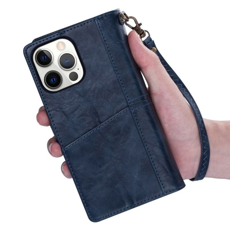 Folio-hoesje voor iPhone 14 Pro Max Vintage Multifunctioneel