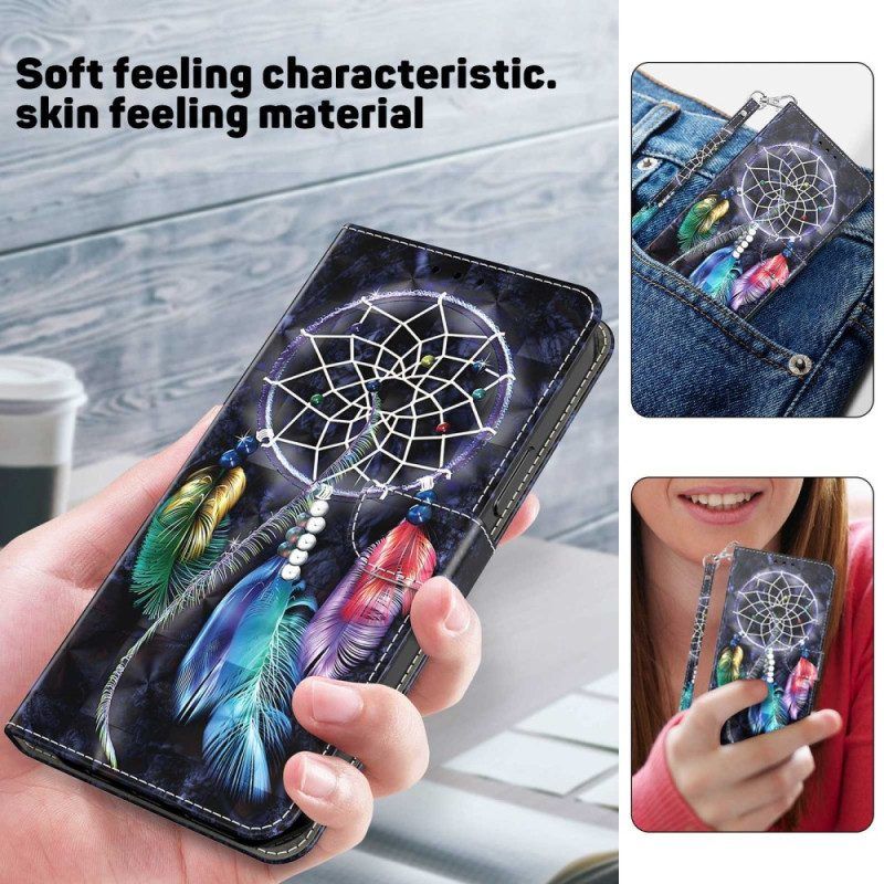 Folio-hoesje voor iPhone 14 Pro Met Ketting Riem Dromenvanger