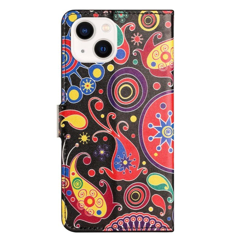 Folio-hoesje voor iPhone 15 Plus Galaxy-patroon