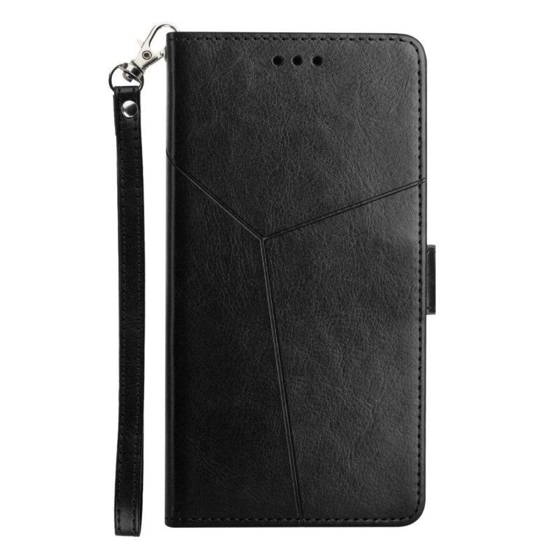 Folio-hoesje voor Moto E40 / E30 / E20 Stijl Leer Geo Y Design