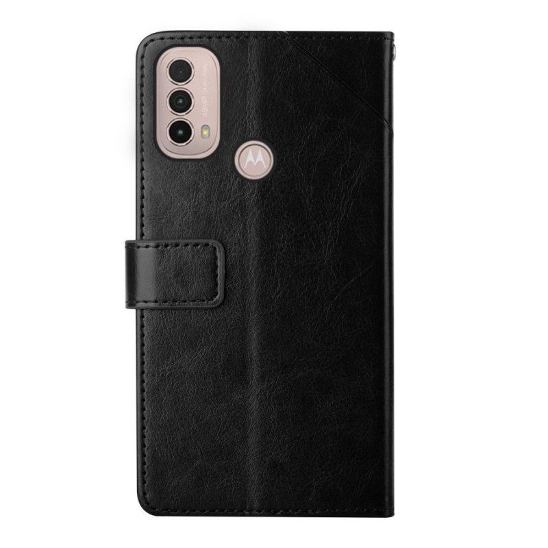 Folio-hoesje voor Moto E40 / E30 / E20 Stijl Leer Geo Y Design