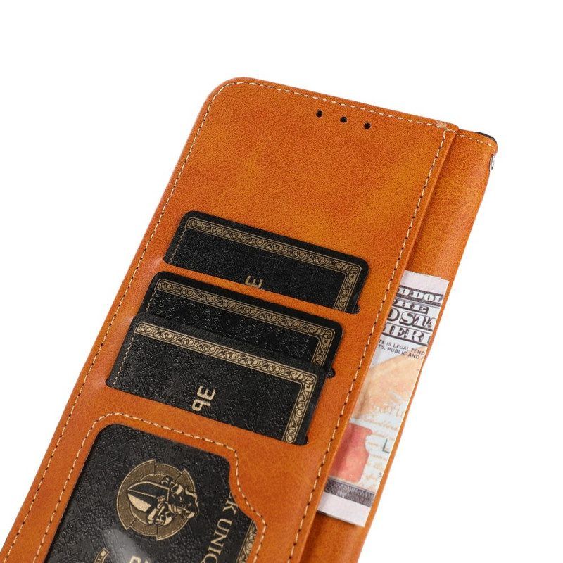 Folio-hoesje voor Moto E40 / E30 / E20 Tweekleurige Gouden Gesp Khazneh