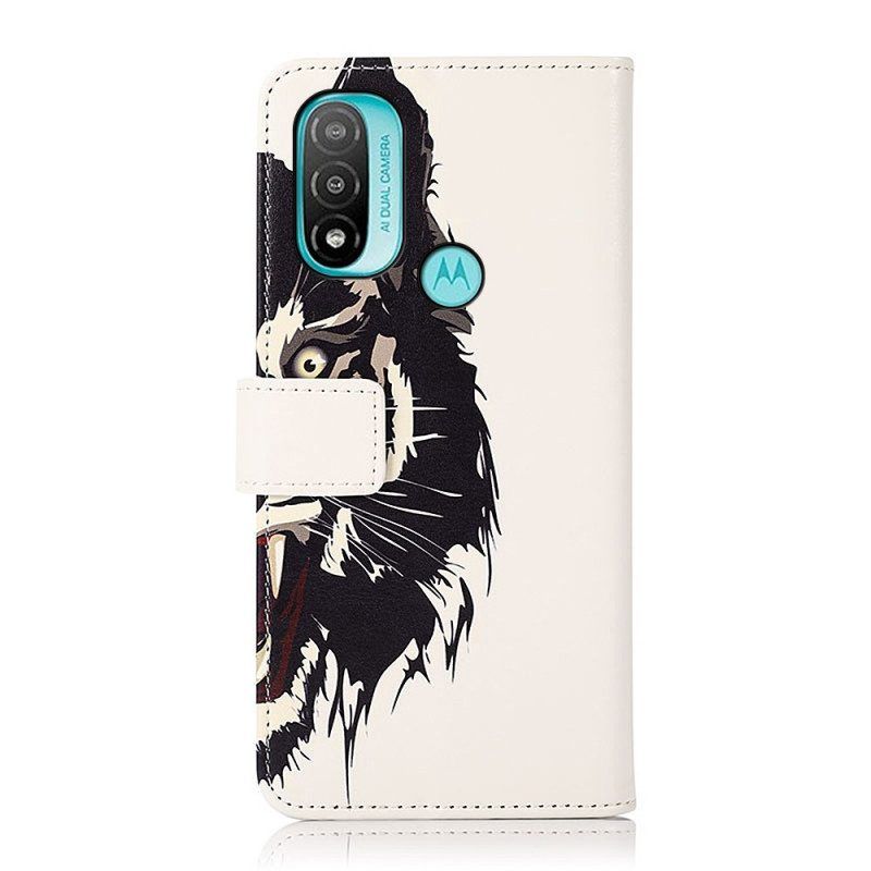 Folio-hoesje voor Moto E40 / E30 / E20 Woeste Tijger