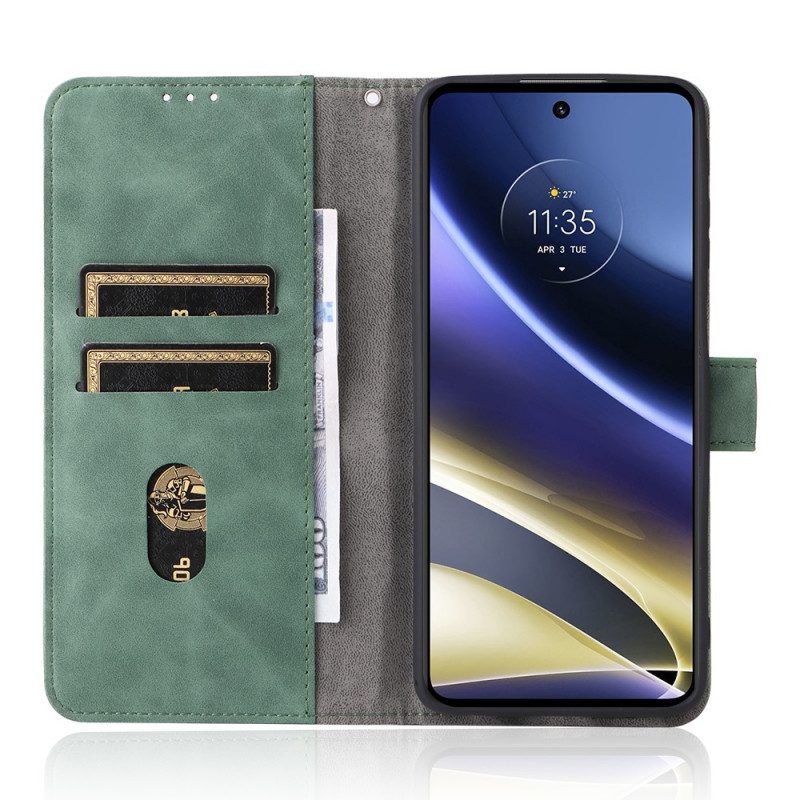 Folio-hoesje voor Moto G51 5G Huid Touch Vintage