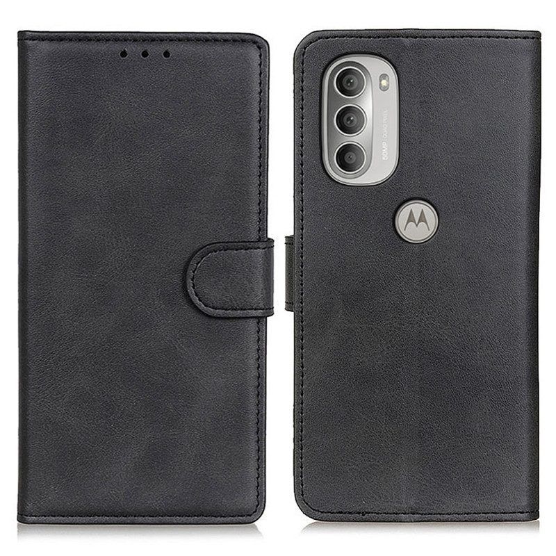 Folio-hoesje voor Moto G51 5G Retro Mat Leereffect