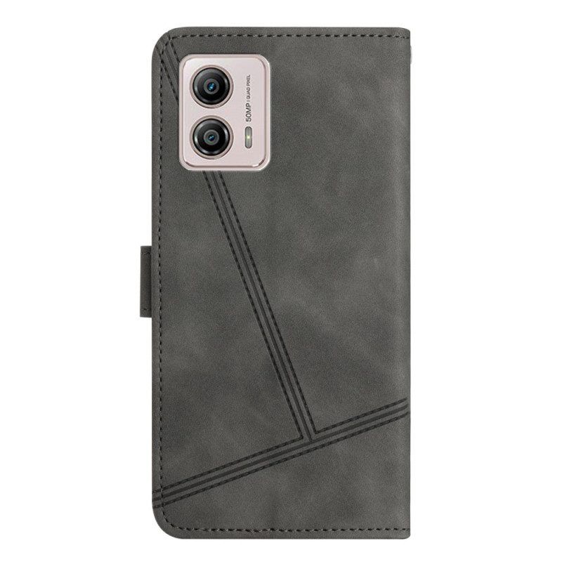 Folio-hoesje voor Moto G73 5G Met Ketting Lanyard-lijnen