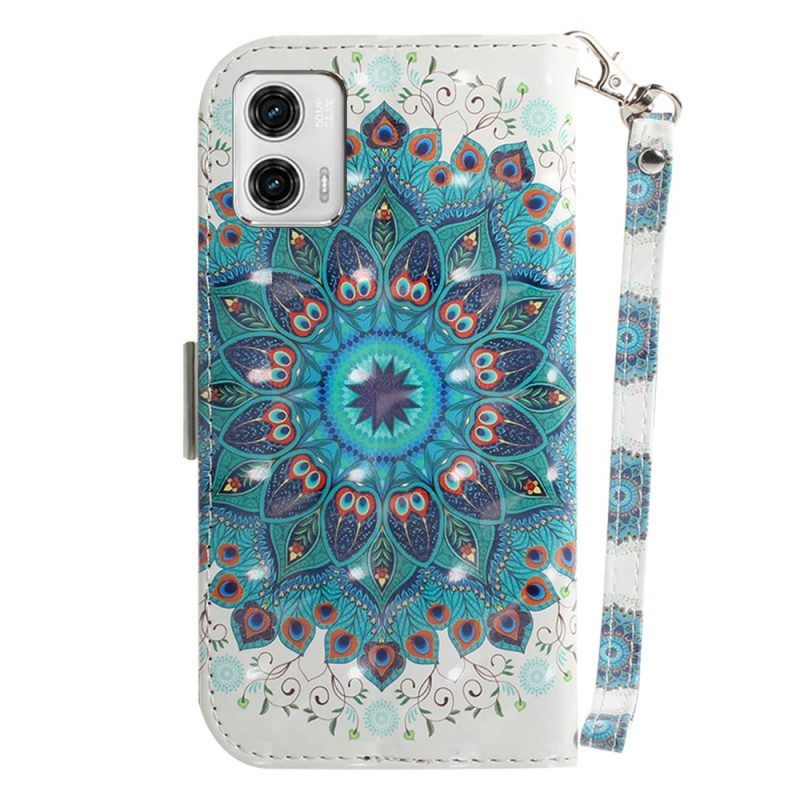 Folio-hoesje voor Moto G73 5G Met Ketting Strakke Mandala