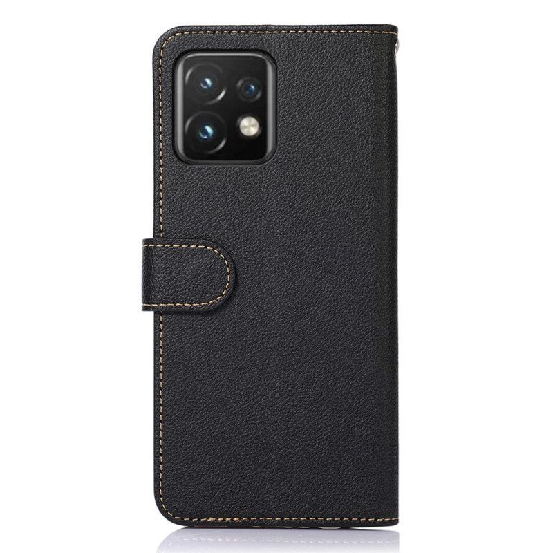 Folio-hoesje voor Motorola Edge 40 Pro Lychee-stijl Rfid Khazneh