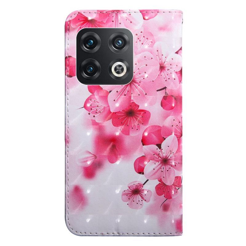 Folio-hoesje voor OnePlus 10 Pro 5G Bloemen Met Riem