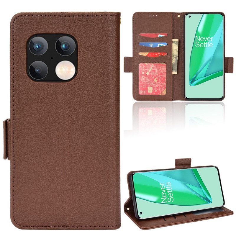 Folio-hoesje voor OnePlus 10 Pro 5G Flip Case Flap Double Litchi Nieuwe Kleuren