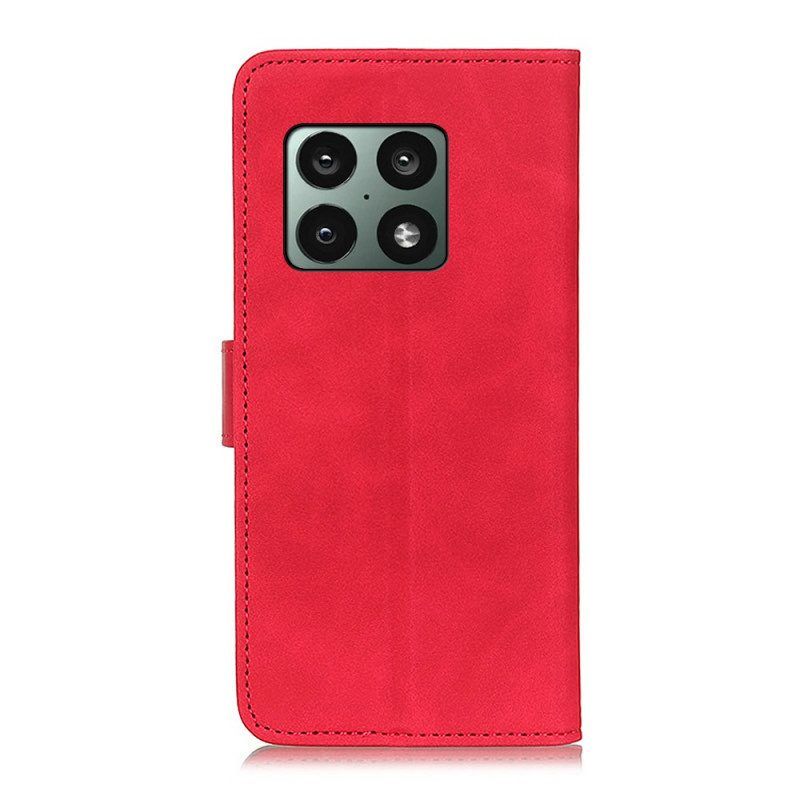 Folio-hoesje voor OnePlus 10 Pro 5G Mat Vintage Leereffect Khazneh