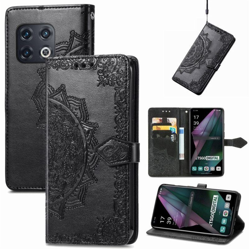 Folio-hoesje voor OnePlus 10 Pro 5G Met Ketting Stammenmandala Met Bandjes