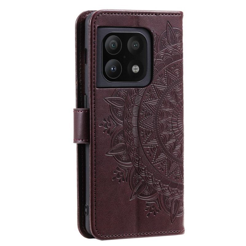 Folio-hoesje voor OnePlus 10 Pro 5G Zon Mandala