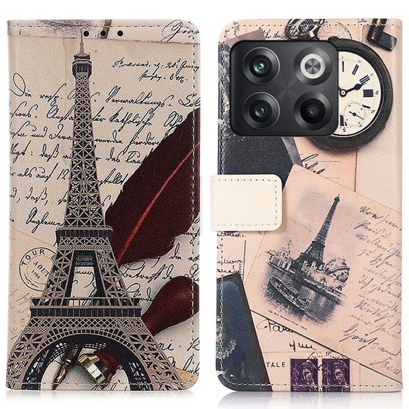 Folio-hoesje voor OnePlus 10T 5G Dichters Eiffeltoren