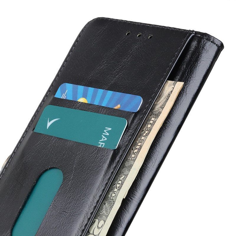 Folio-hoesje voor OnePlus 10T 5G Khazneh Knoop Van Imitatielakleer