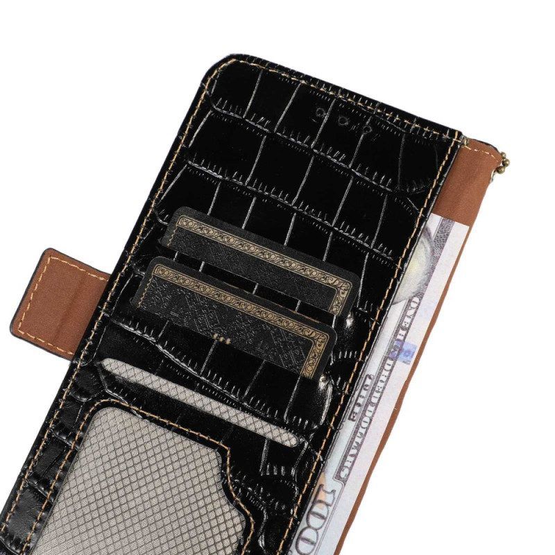 Folio-hoesje voor OnePlus 10T 5G Rfid In Krokodilstijl