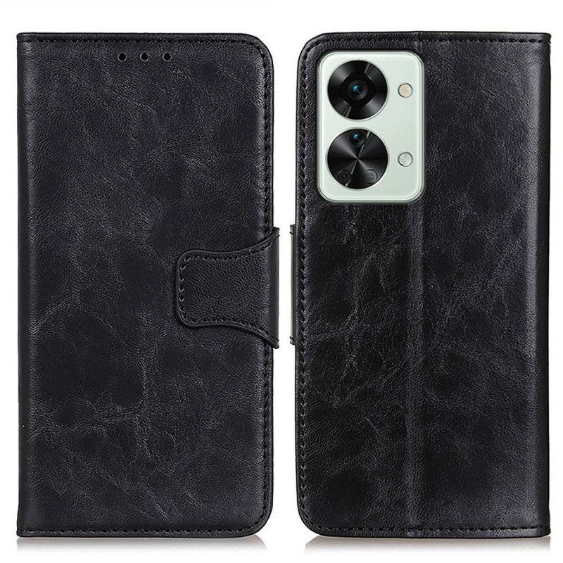 Folio-hoesje voor OnePlus Nord 2T 5G Vintage Gespleten Leer