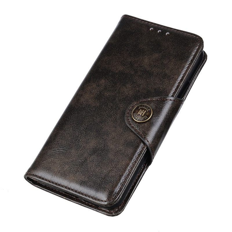 Folio-hoesje voor OnePlus Nord 2T 5G Vintage Knop Van Imitatieleer