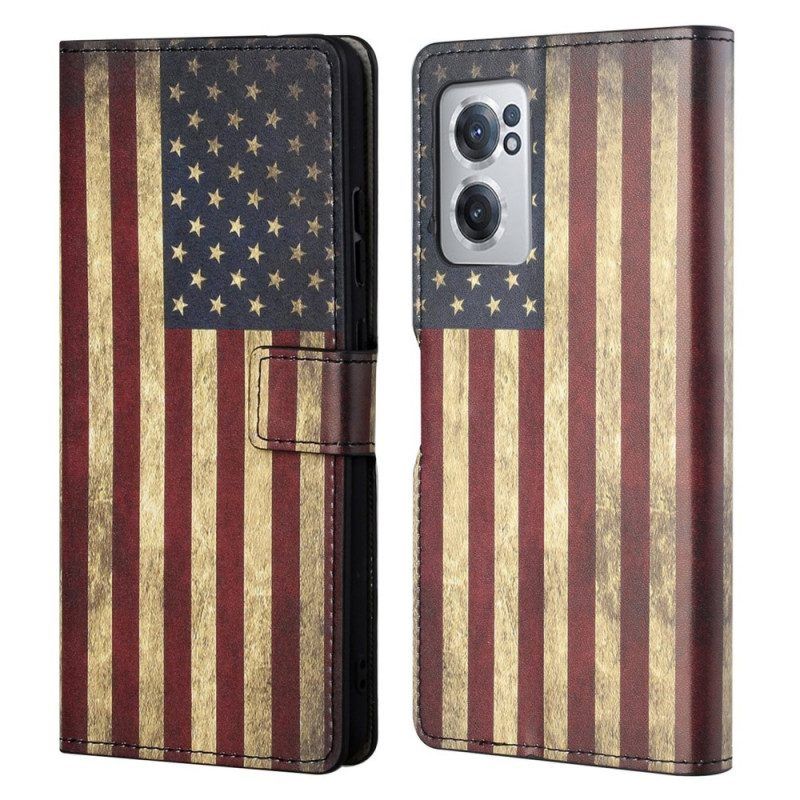 Folio-hoesje voor OnePlus Nord CE 2 5G Amerikaanse Vlag