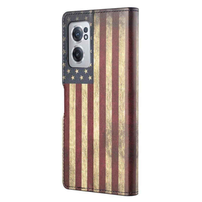 Folio-hoesje voor OnePlus Nord CE 2 5G Amerikaanse Vlag