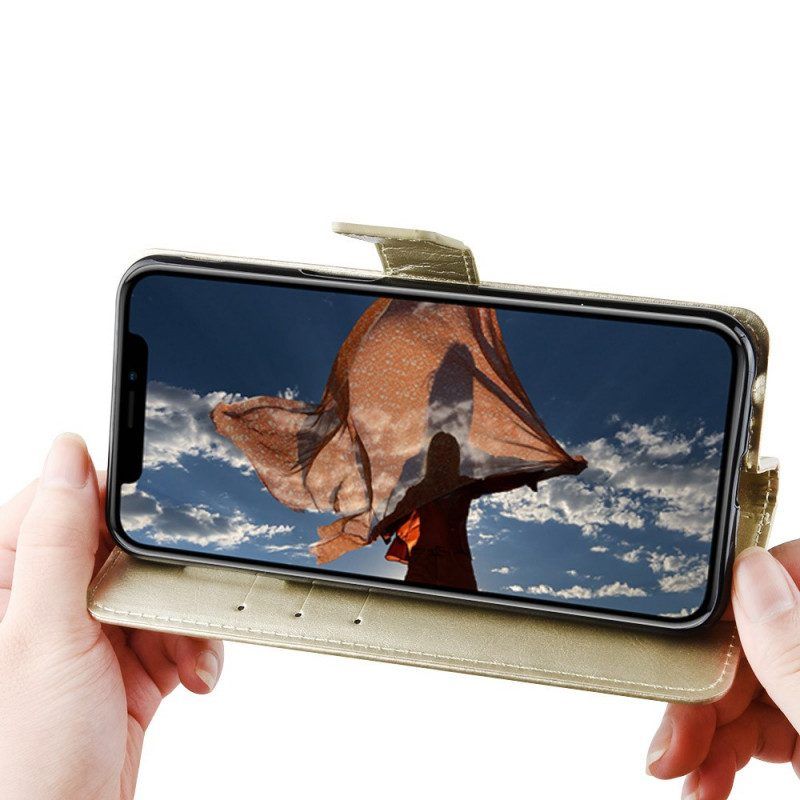 Folio-hoesje voor OnePlus Nord CE 2 5G Met Ketting Klassiek Imitatieleer Met Bandjes