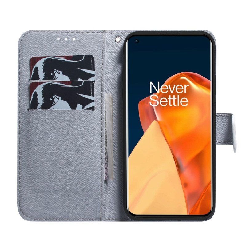 Folio-hoesje voor OnePlus Nord CE 2 5G Middernacht Leeuw