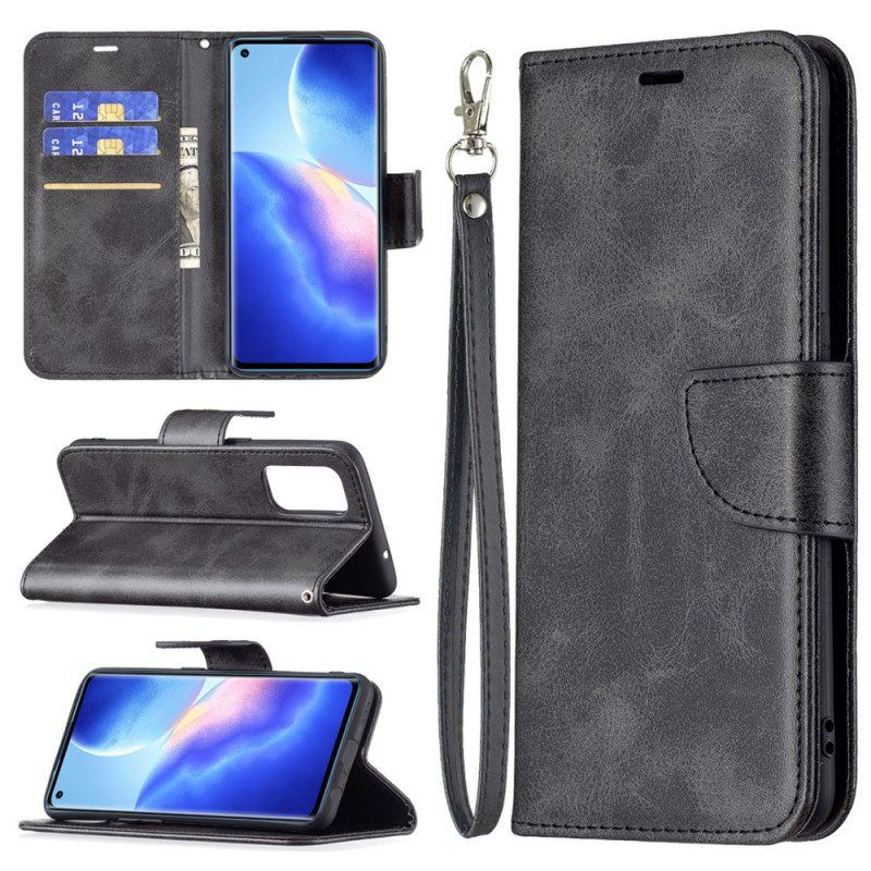 Folio-hoesje voor Oppo Find X3 Lite Flip Case Gladde Flap Schuin