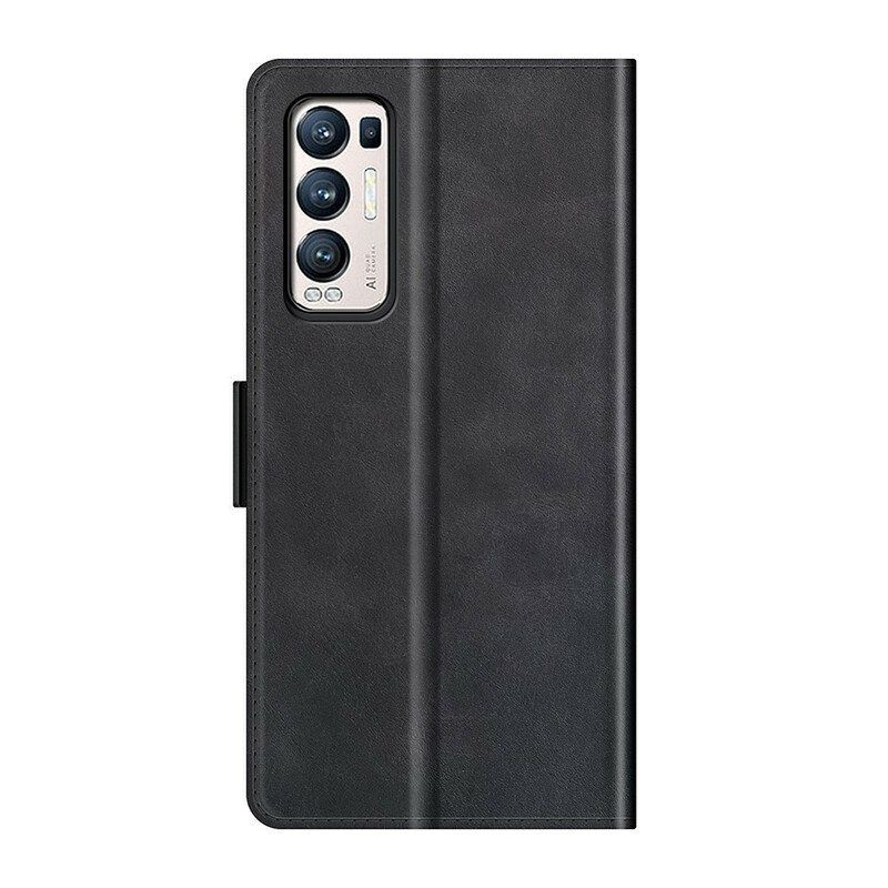 Folio-hoesje voor Oppo Find X3 Neo Flip Case Klassieke Dubbele Klep