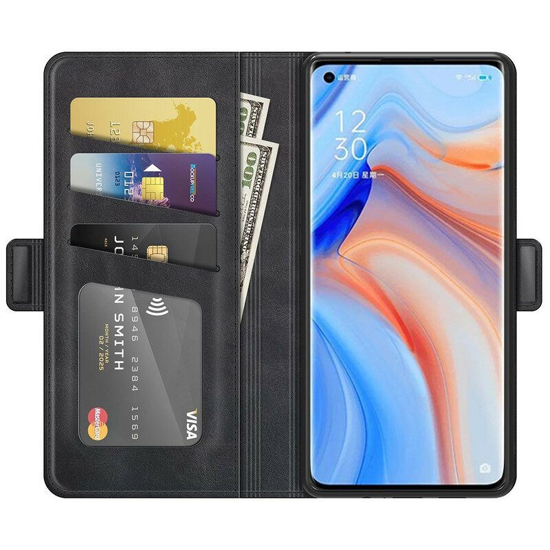 Folio-hoesje voor Oppo Find X3 Neo Flip Case Klassieke Dubbele Klep