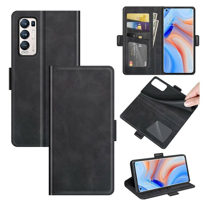 Folio-hoesje voor Oppo Find X3 Neo Flip Case Klassieke Dubbele Klep