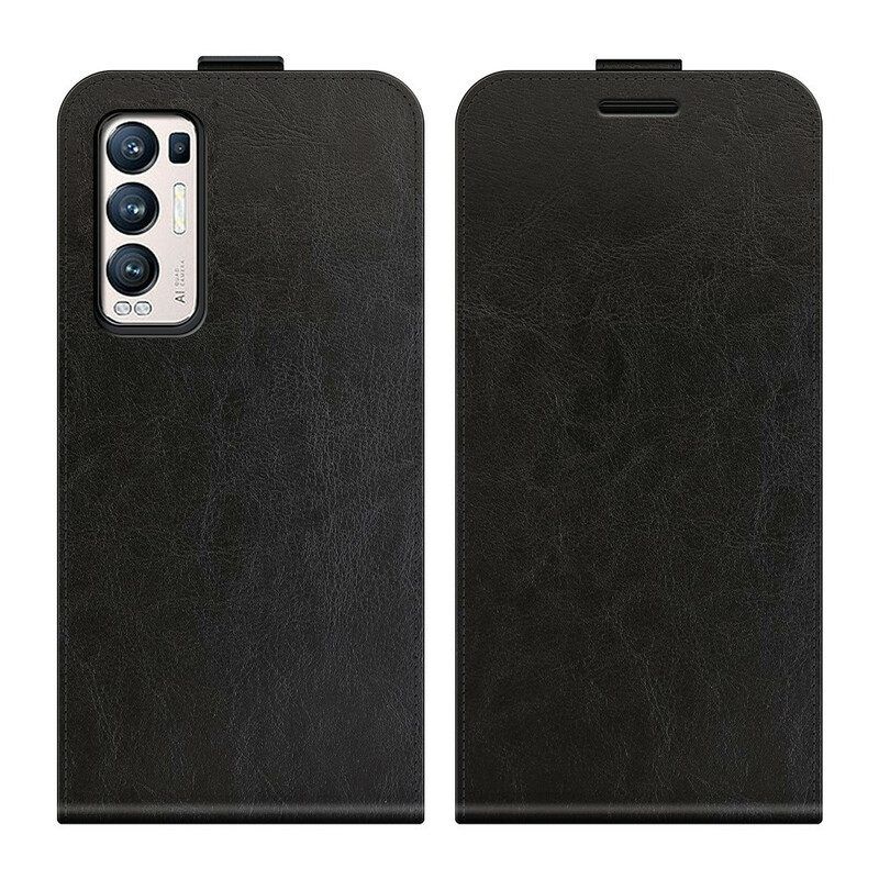 Folio-hoesje voor Oppo Find X3 Neo Flip Case Verticale Flap Met Leereffect