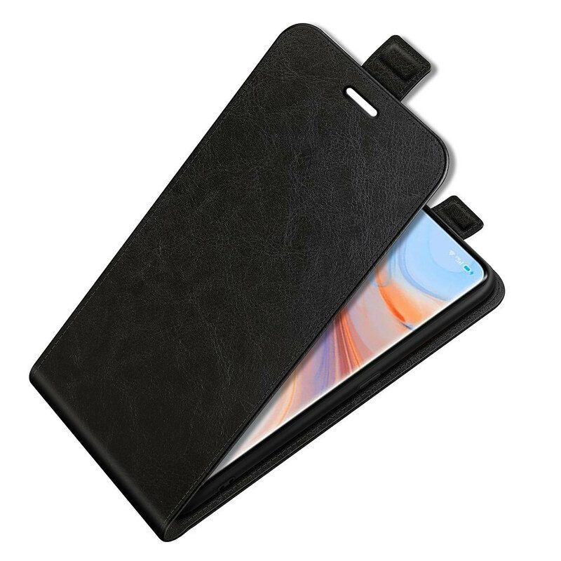 Folio-hoesje voor Oppo Find X3 Neo Flip Case Verticale Flap Met Leereffect