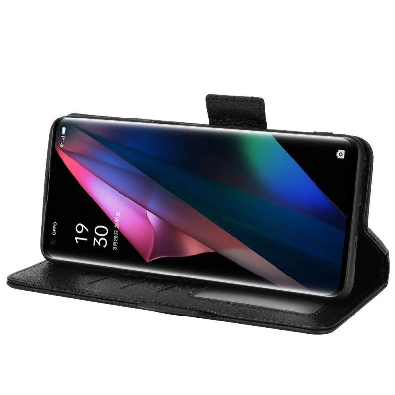 Folio-hoesje voor Oppo Find X3 Pro Flip Case Flap Double Litchi Nieuwe Kleuren