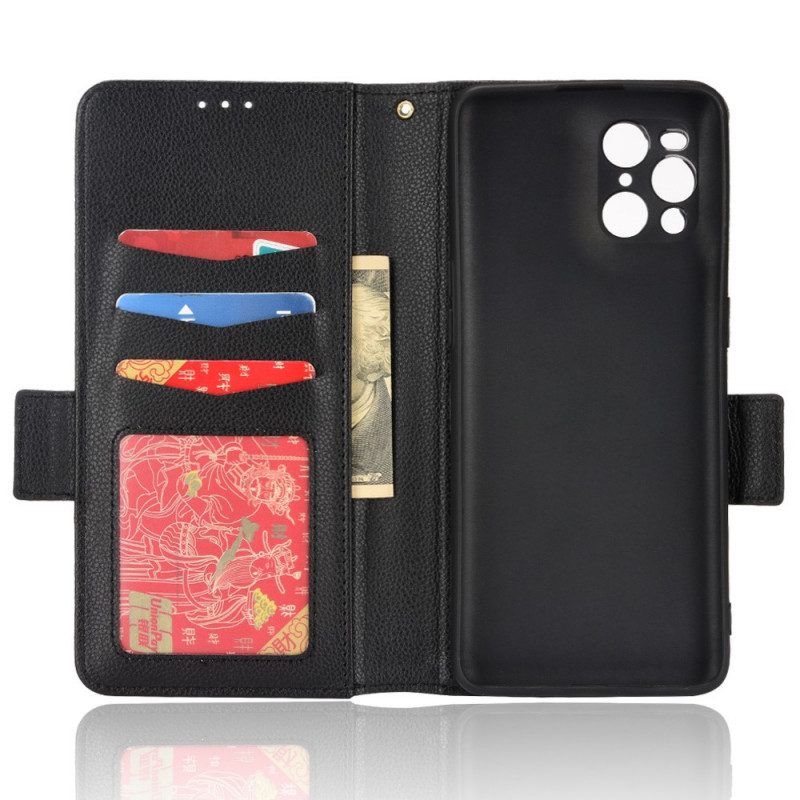 Folio-hoesje voor Oppo Find X3 Pro Flip Case Flap Double Litchi Nieuwe Kleuren