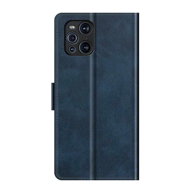 Folio-hoesje voor Oppo Find X3 Pro Flip Case Klassieke Dubbele Klep