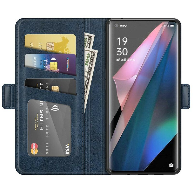 Folio-hoesje voor Oppo Find X3 Pro Flip Case Klassieke Dubbele Klep