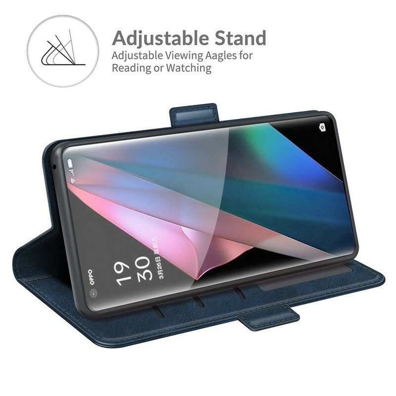 Folio-hoesje voor Oppo Find X3 Pro Flip Case Klassieke Dubbele Klep