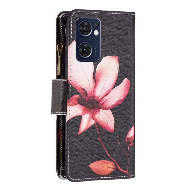 Folio-hoesje voor Oppo Find X5 Lite Bloemzak Met Ritssluiting