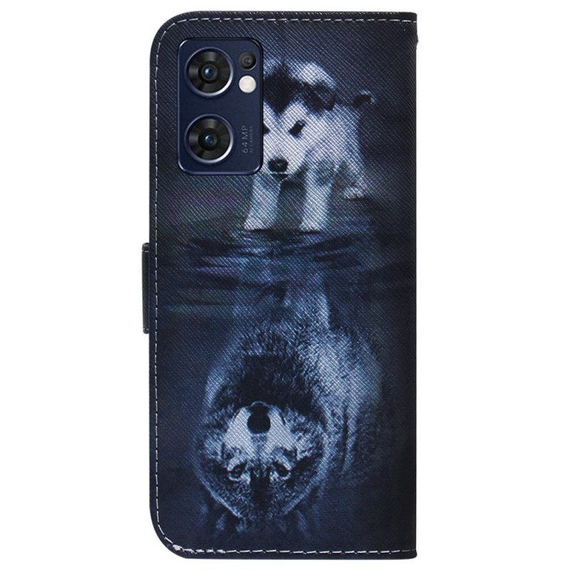 Folio-hoesje voor Oppo Find X5 Lite Hond Reflectie