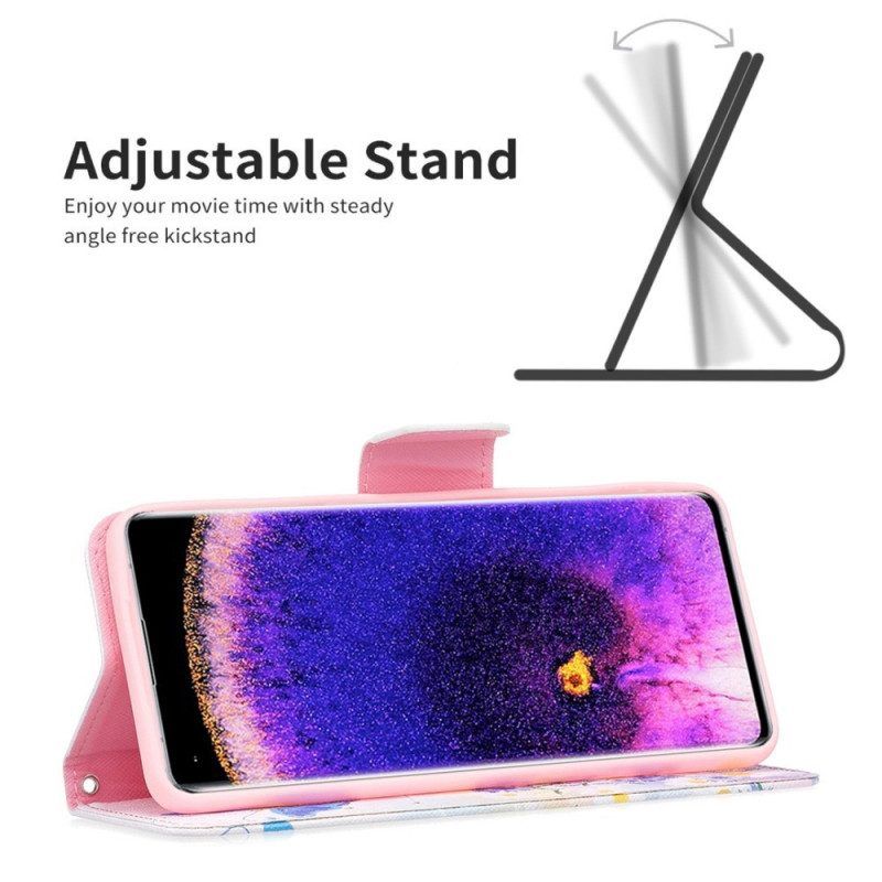 Folio-hoesje voor Oppo Find X5 Pro Aquarel Vlinders