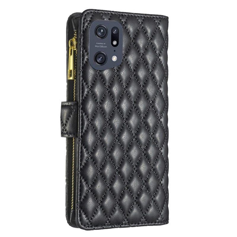 Folio-hoesje voor Oppo Find X5 Pro Binfen Kleurstijl Gewatteerd